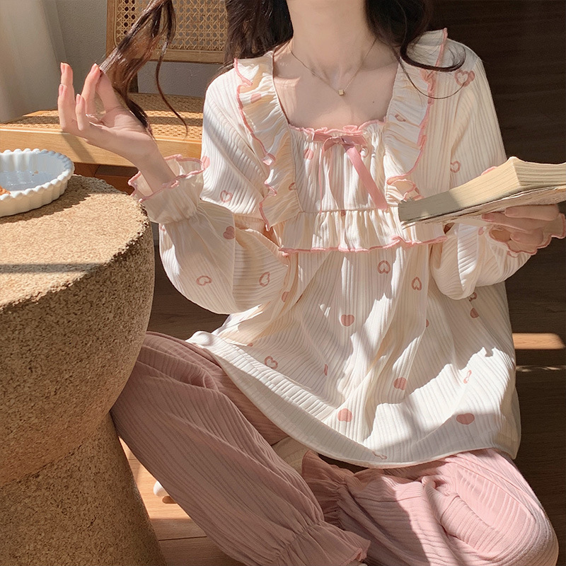 Women's Fashion Casual Long Sleeve Cotton Loose Homewear Suit