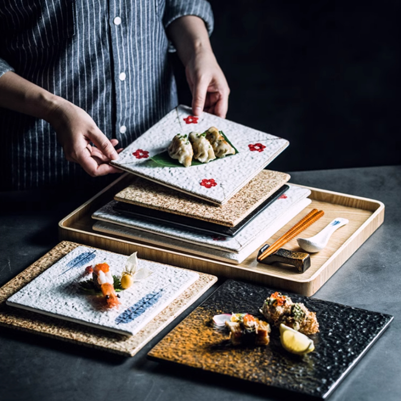 Ceramic Plate Creative Square Sushi