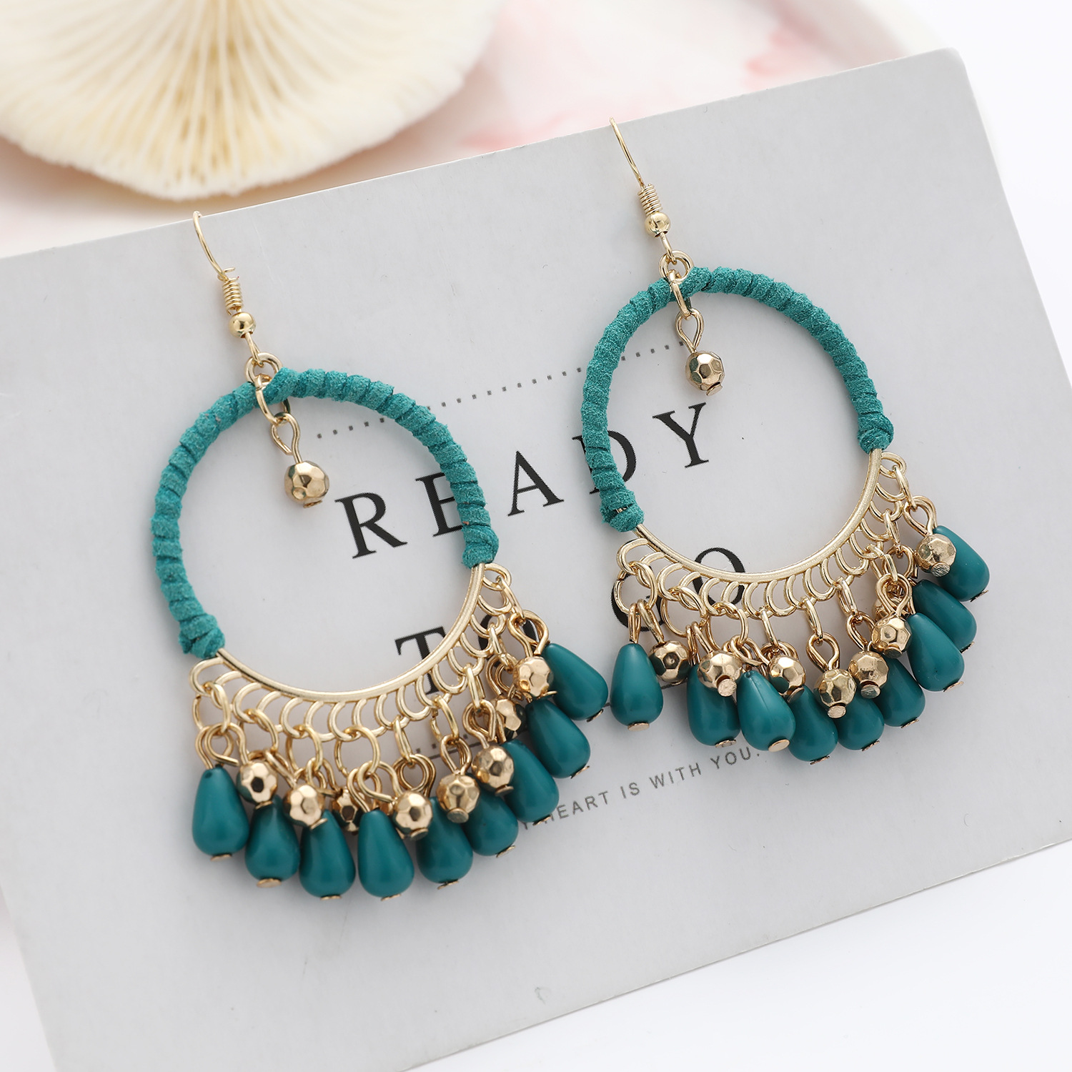 European And American National Style Temperament Hand-woven Earrings