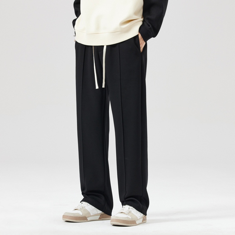 Drawstring Track Sweatpants Men's Versatile Solid Color 3D Cutting