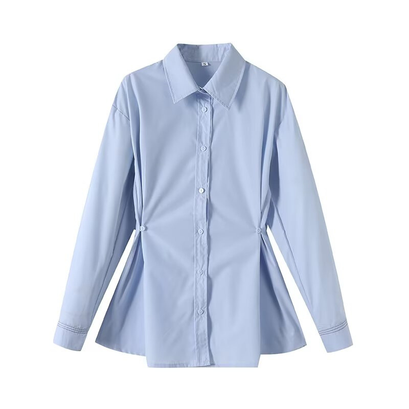 Loose And Simple Casual Waist Button Shirt
