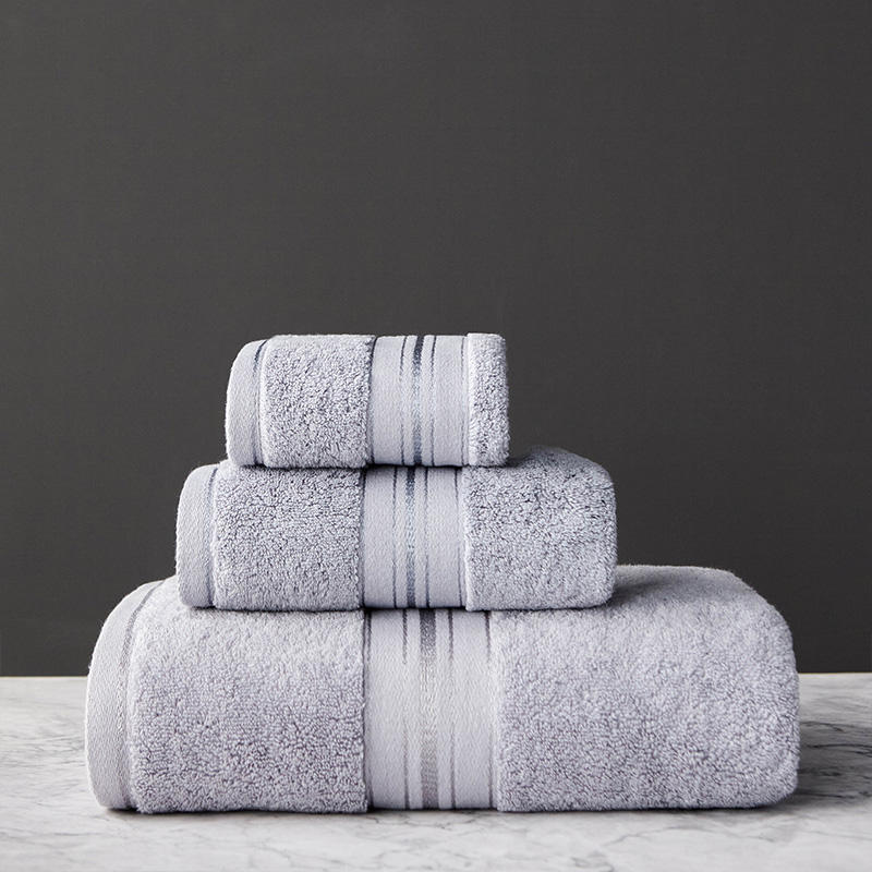 Pure Color Thick Cotton Bath Towel Set Increased Beach Beauty Salon
