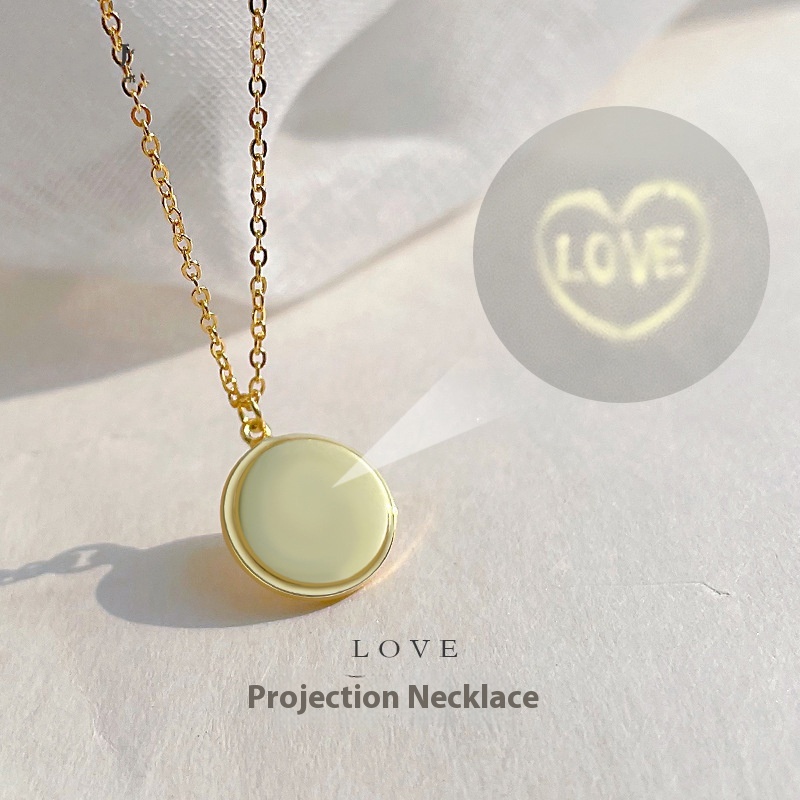 Projection Necklace I Love You S925 Pure Silver Net Red Clavicle Chain