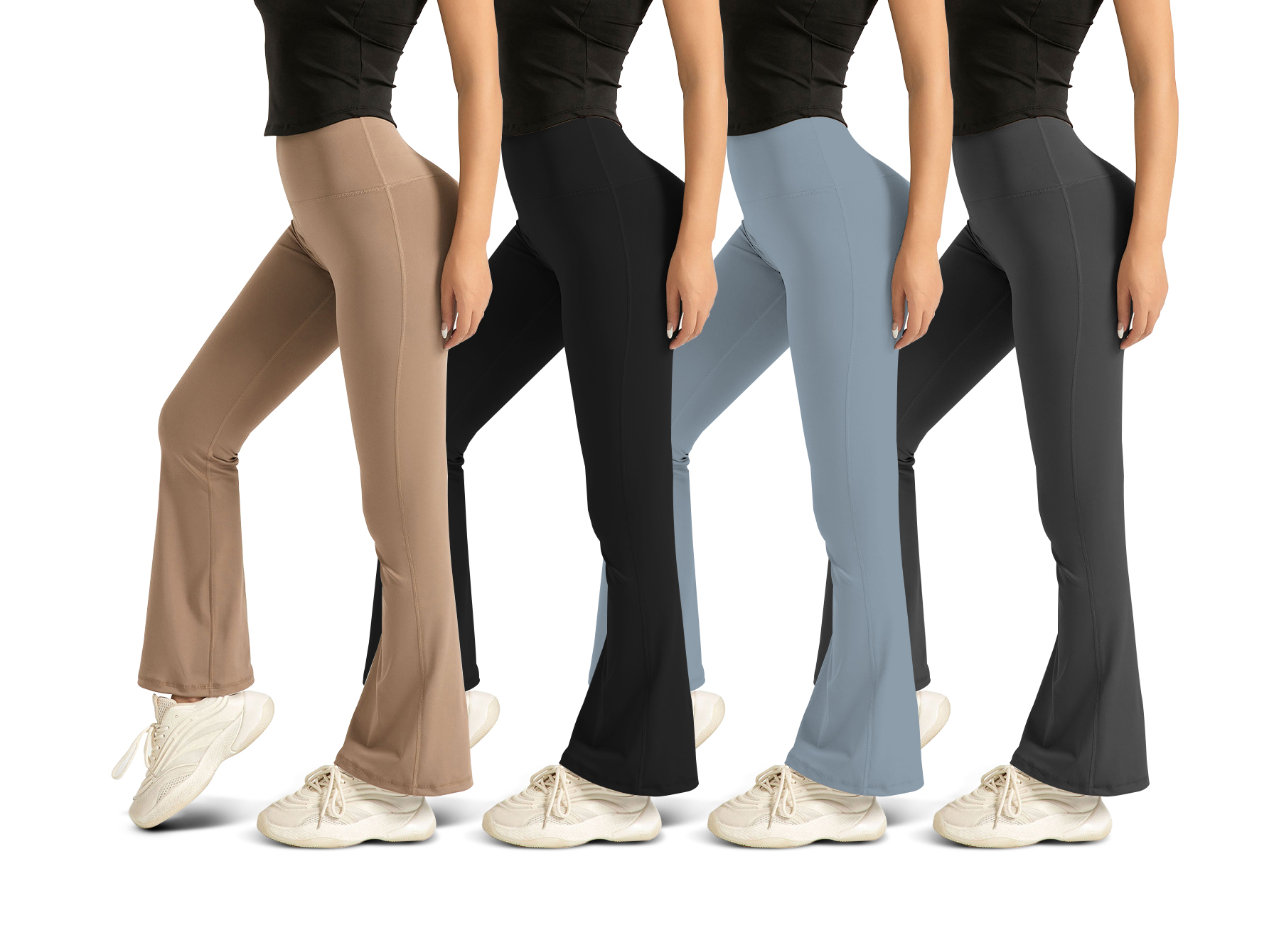 High-waist Lifting Yoga Flared Pants Nude Sensation Fitness Breathable