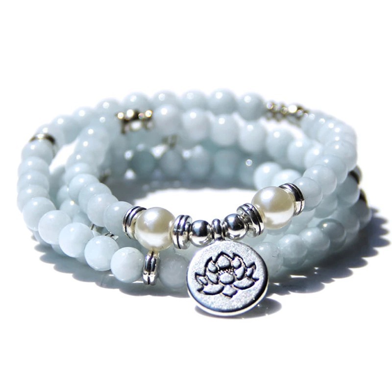 Amazon Stone Tiger Eye Bracelet Necklace 108 Buddha Beads Lotus