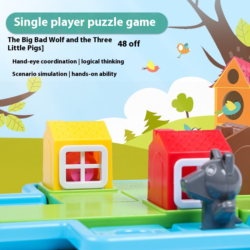 Big Gray Wolf And Three Little Pigs Parent-child Interaction Logical