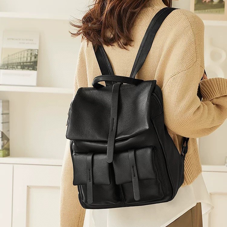 Solid Color Large Capacity Backpack