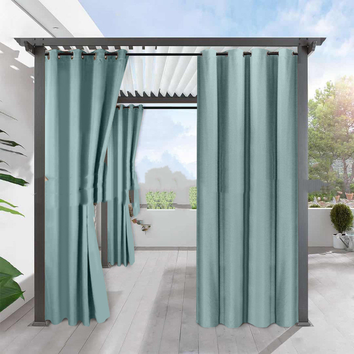 Simple Full Blackout Solid Color Fine Linen Waterproof Sunscreen Heat