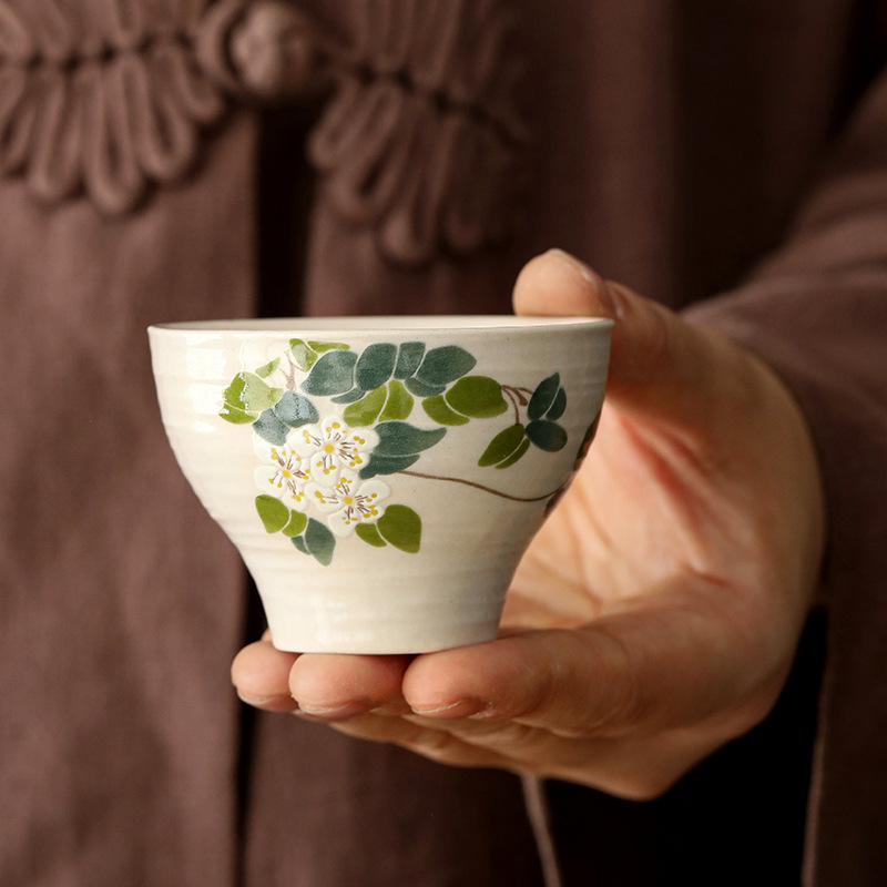 Grass And Wood Gray Ceramic Tea Bowl