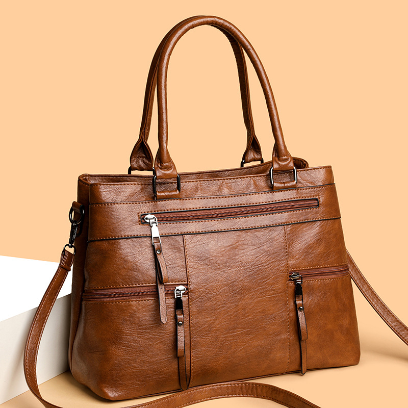 Temperament Wild Advanced Texture Handbag Soft Leather Commuter Shoulder