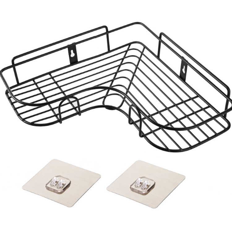 Punch-free Wall Bathroom Storage Rack Kitchen Corner Shelf Household