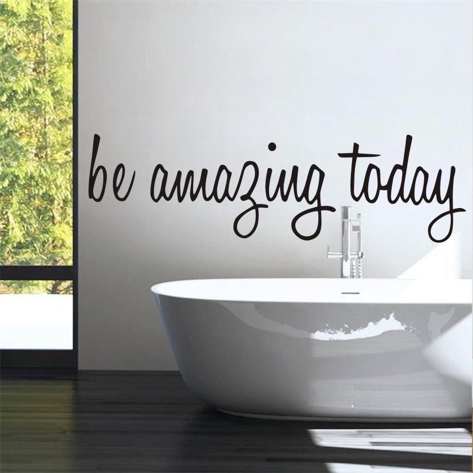 Be Amazing Today Glass Stickers Wall Carved PVC