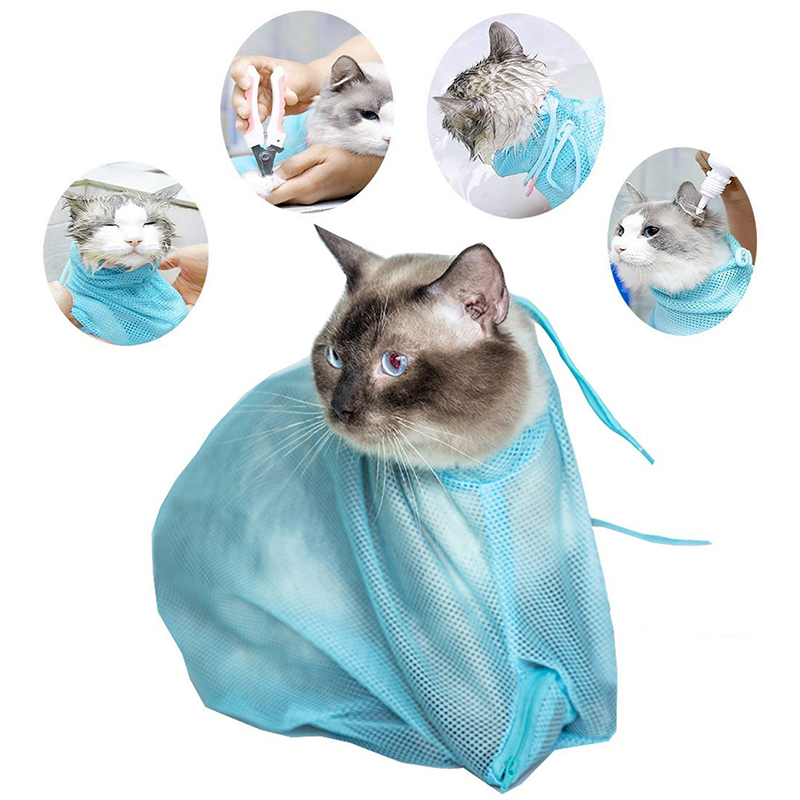 Pet Soft Cat Grooming Bag Adjustable Multifunctional Polyester Washing