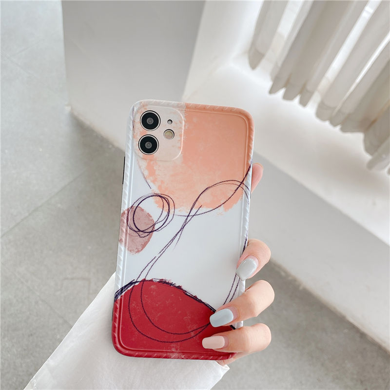 Compatible With Apple Geometric Contrast Morandi Iphone12mini 11pro Max