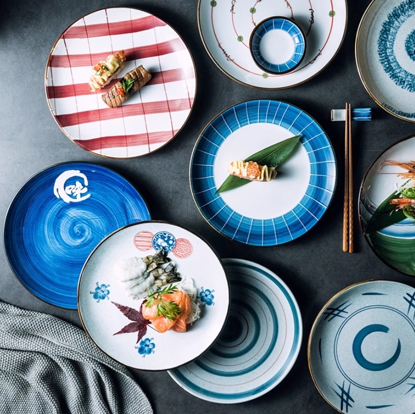 Creative Ceramic Round Shallow Household Western Cuisine Steak Plate