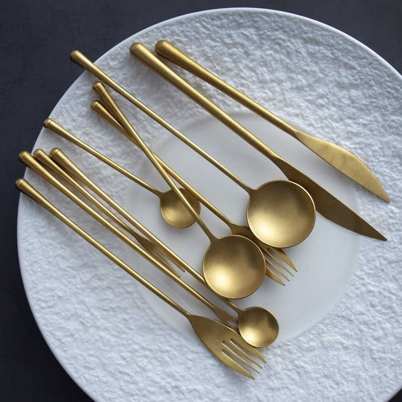 Retro Golden Steak Japanese-style Distressed 304 Stainless Steel Stir