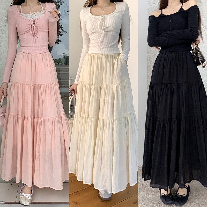 Design High Waist Slimming Expansion Skirt Loose All-match Stitching