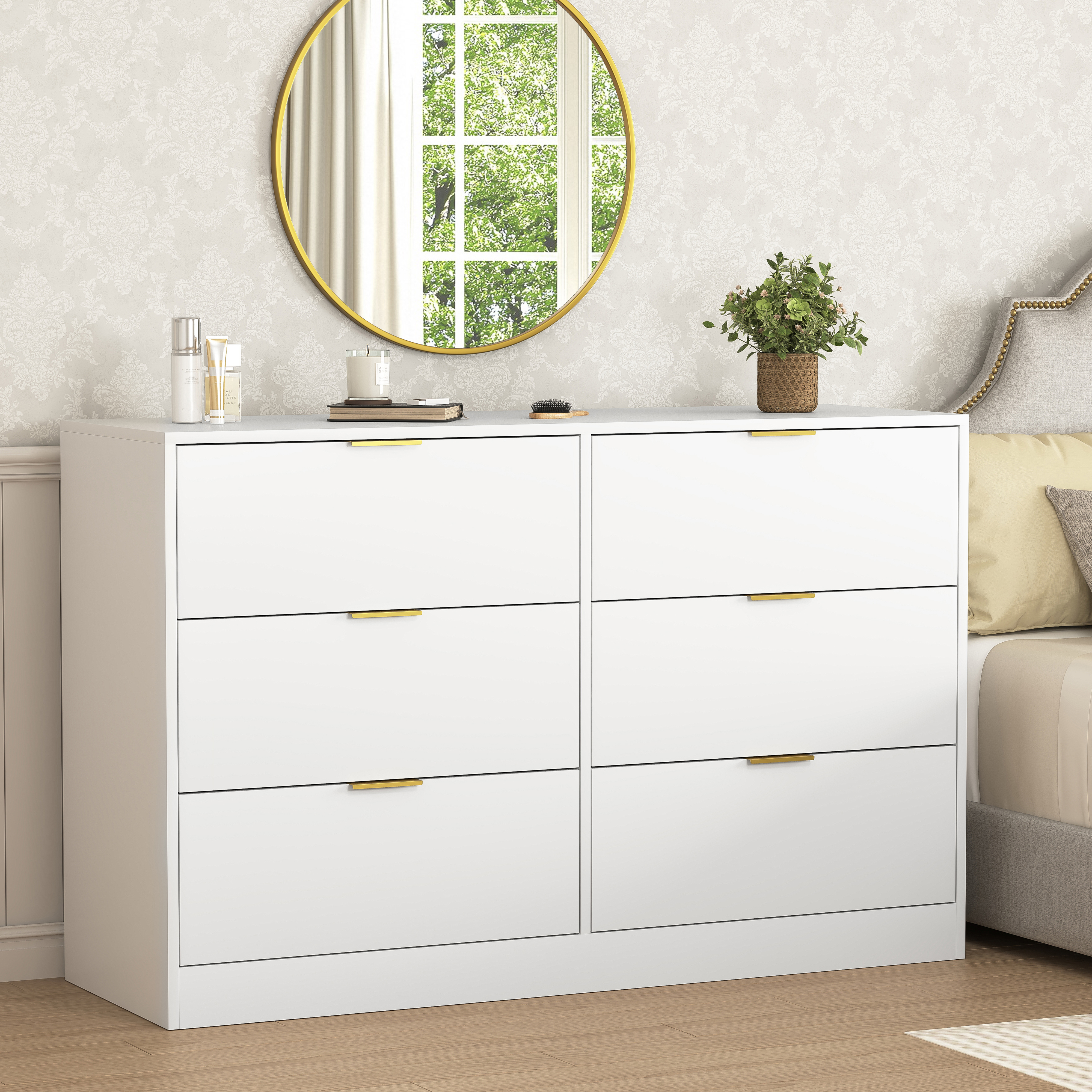 Simply Modern 6-drawer Dresser Chest Of Drawers For Bedroom Living Room