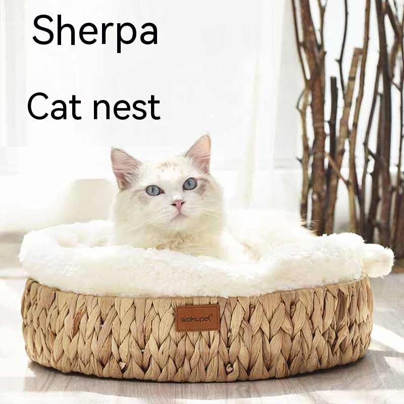 Cat Scratch Board Winter Rattan Warm Nest