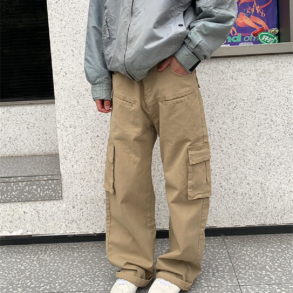 Men's Fashion American Overalls Multi-pocket