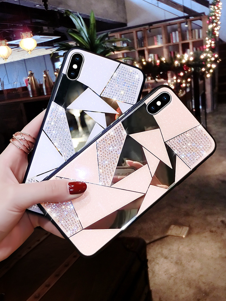 Compatible With Apple Mobile Phone Case Rhinestone Diamond Mirror