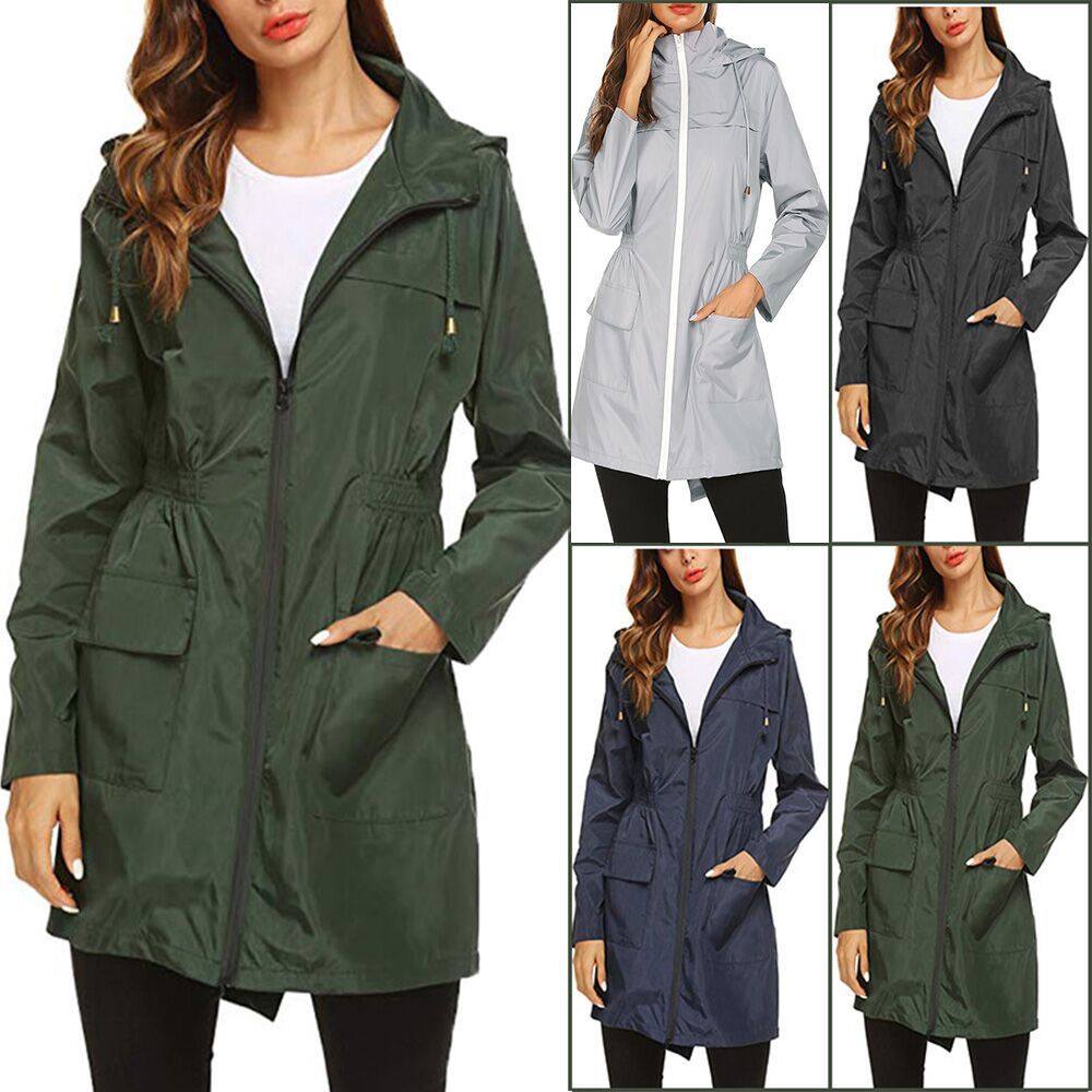 Outdoor Jacket Waist Hooded Lightweight Waterproof Raincoat
