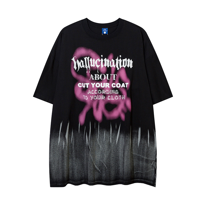 Abstract Pattern Gradient Loose Men's Top
