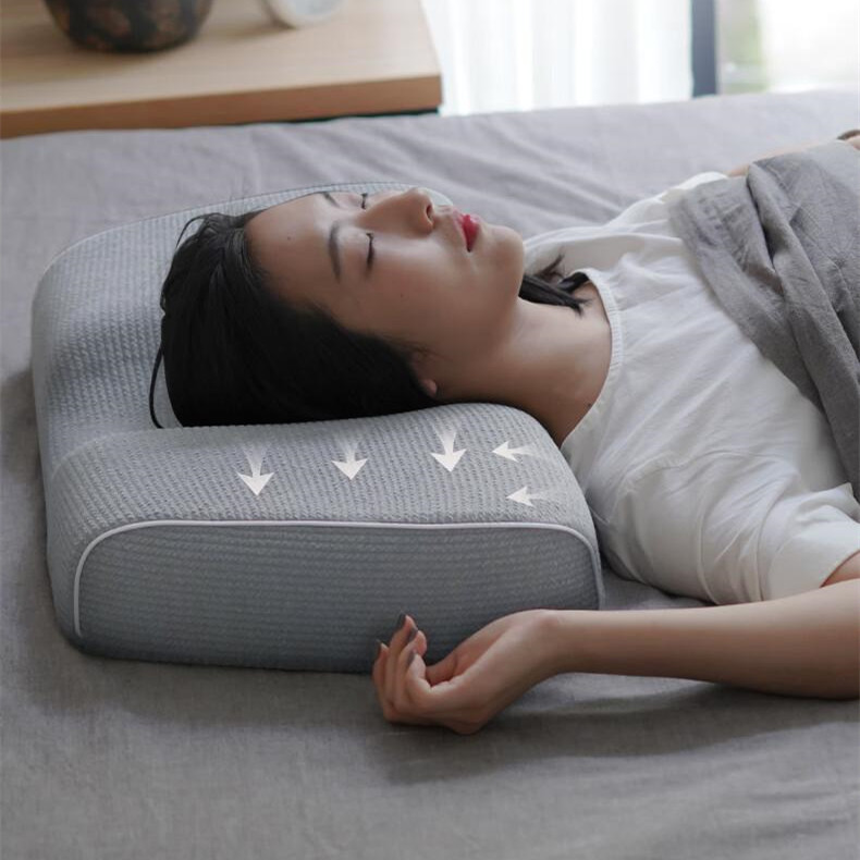 Memory Foam Massage Pillow Help Sleep And Protect The Neck Knitted