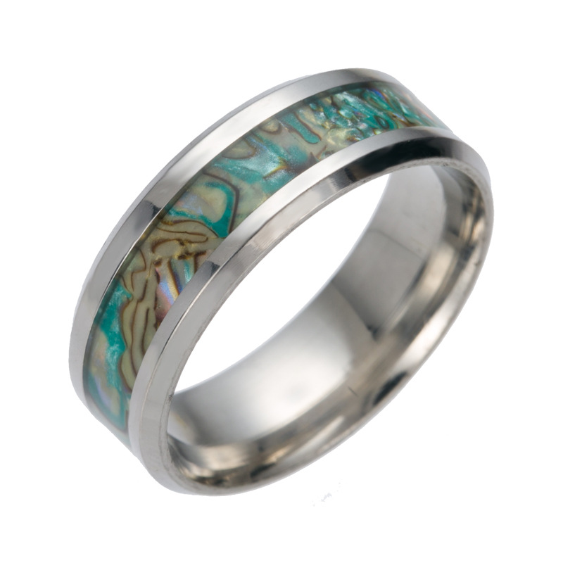 Titanium Steel Color Shell Ring High-end Men's New Personality Gift