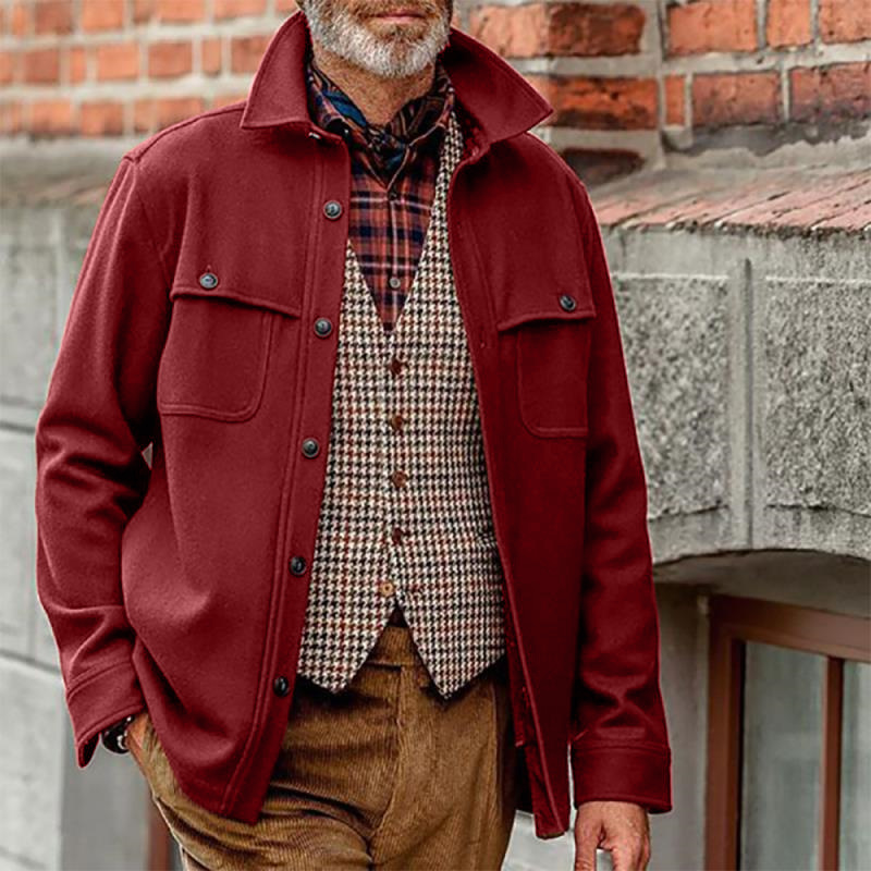 European And American Men's Solid Color Jacket Slim Single-breasted