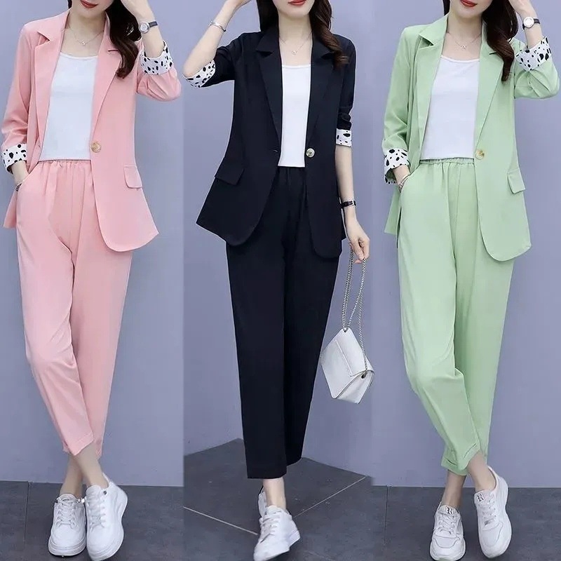 Flab Hiding Loose Temperament Slimming Coat Two-piece Set