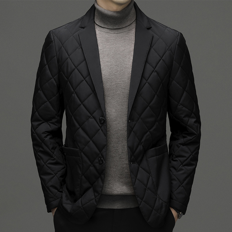 Winter Clothing Down Jacket Men's Lapel Thick Warm