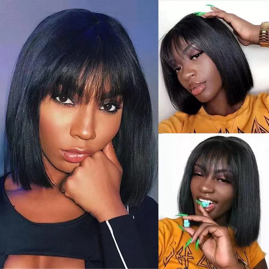 Wig Female Short Hair Bobo Head Air Bangs