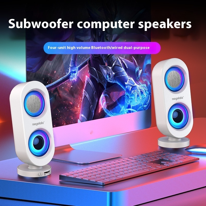Computer Audio Desktop Speaker Subwoofer Wired BLUETOOTH Dual-use USB