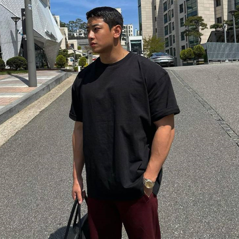 Loose Solid Color Light Board Drop Shoulder Short-sleeved T-shirt