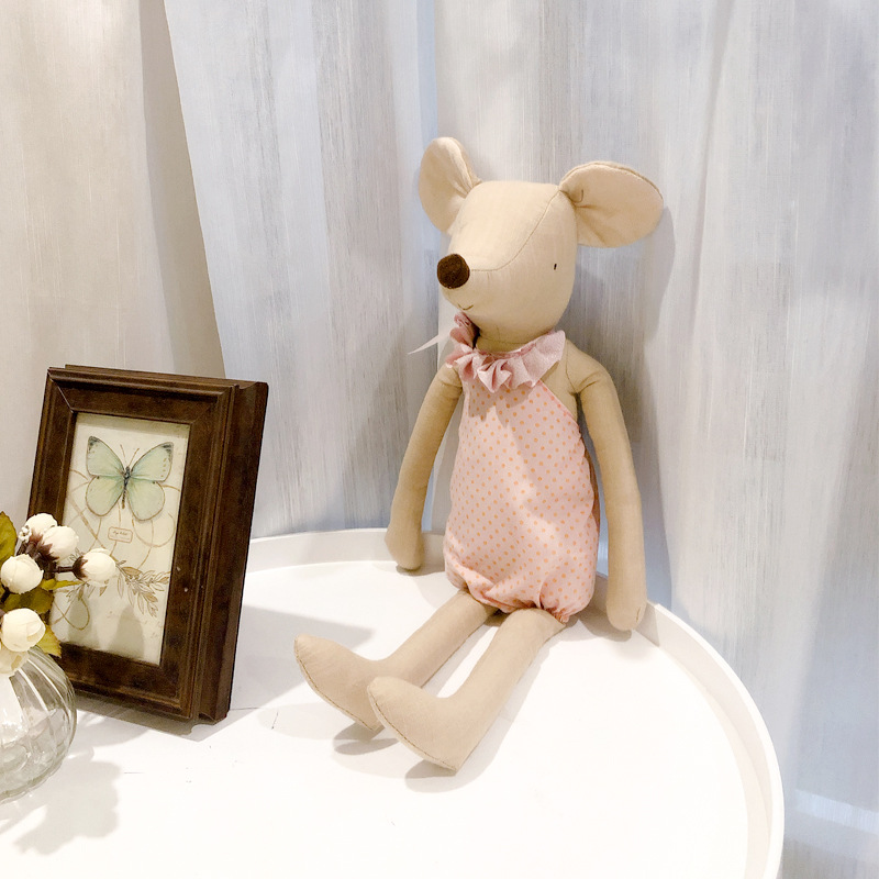 Small Fresh Cotton Linen Mouse Appease Dolls Plush Toys For Children