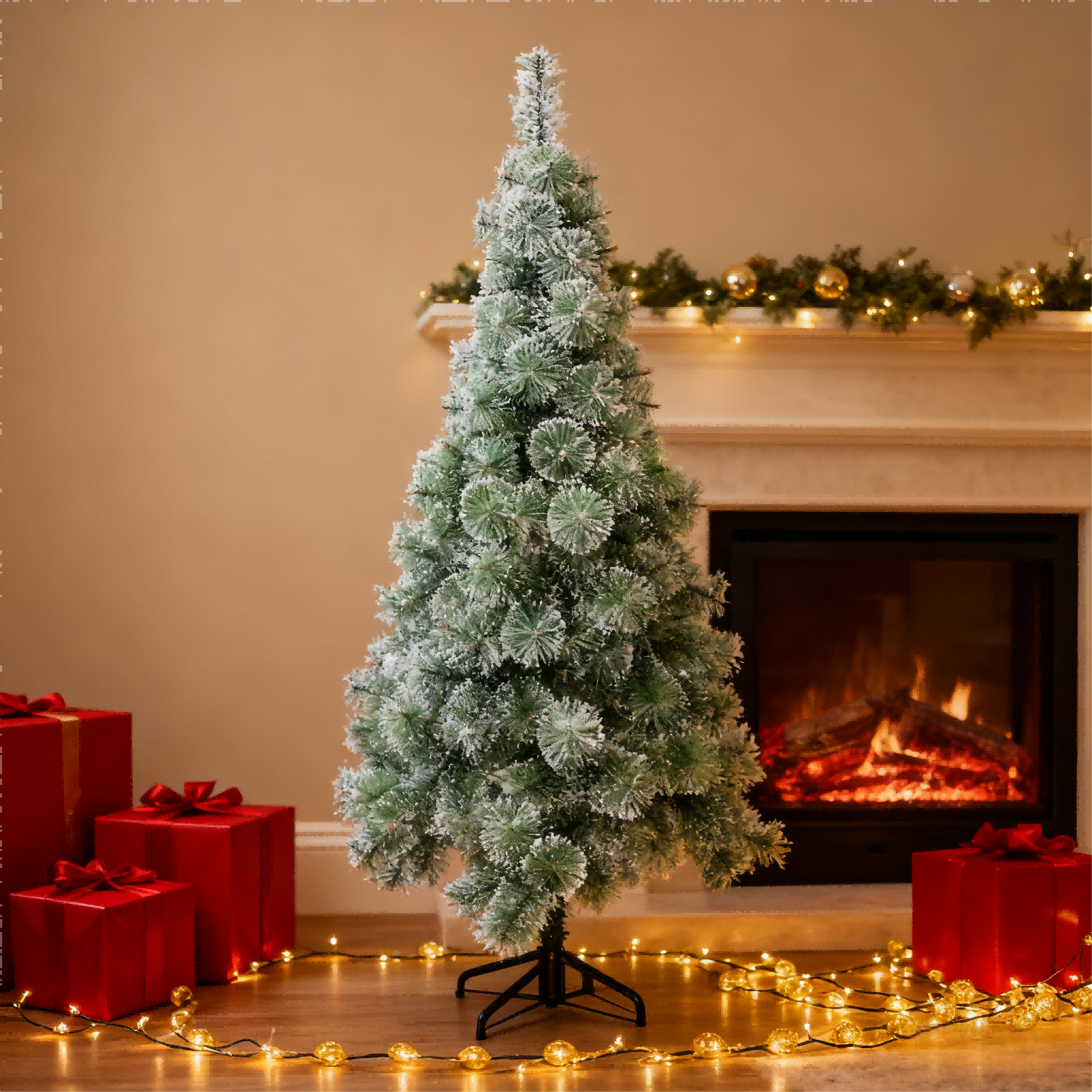PARTYGO Green Snowflake Pine Needle 210cm