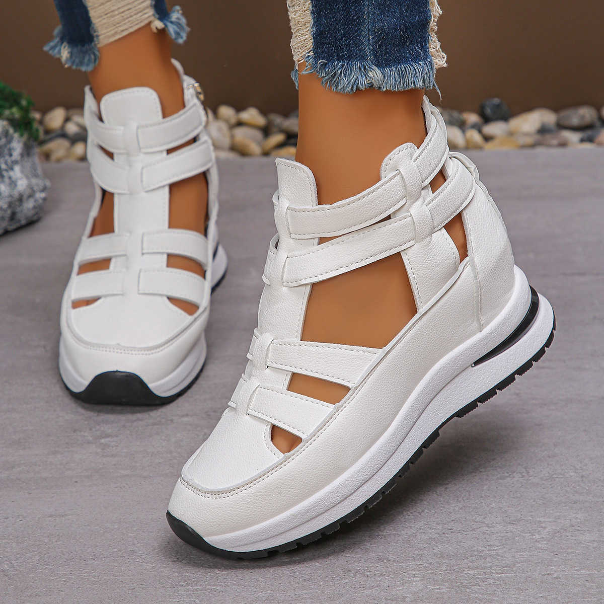 Women's Close-toed Hollow-out Sandals Summer Fashion Platform Shoes
