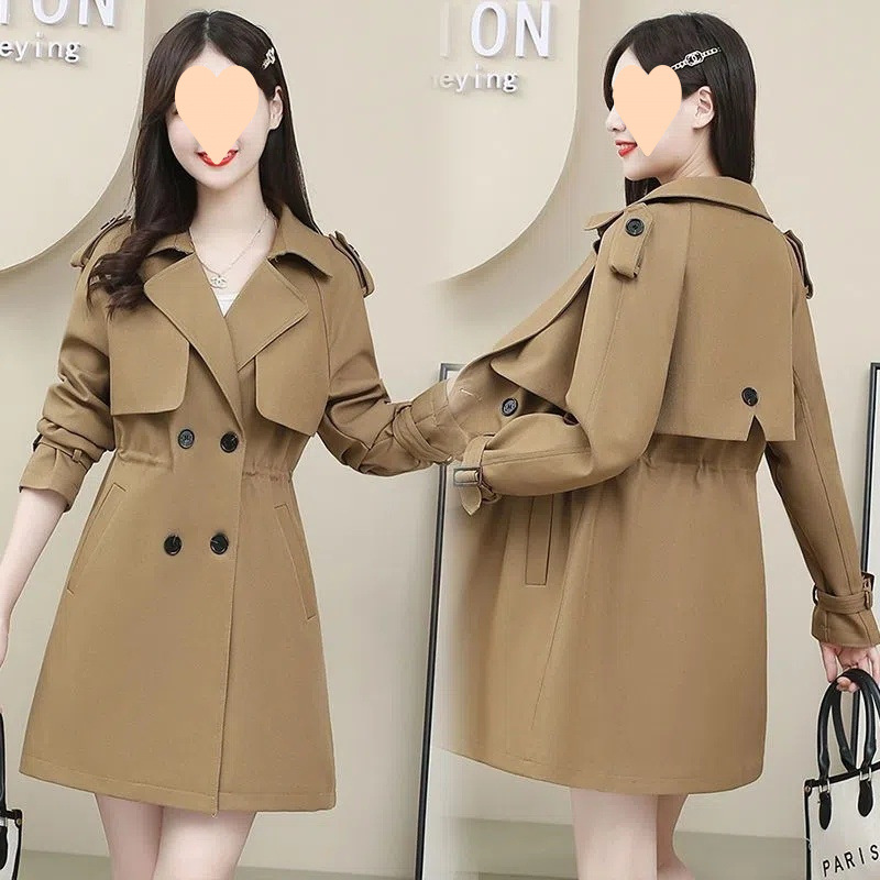 Women's Loose Mid-length Coat Waist Trimming