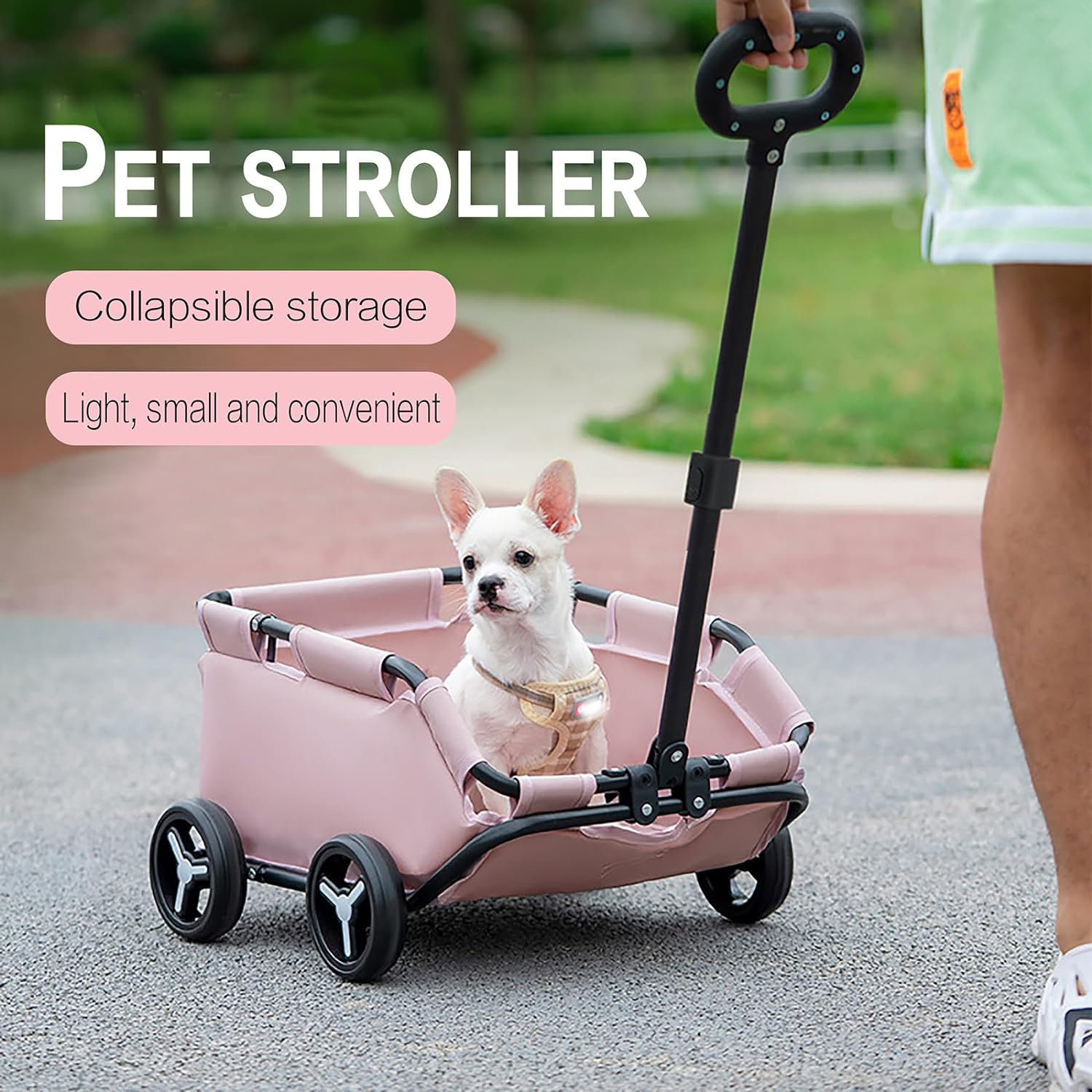 Pet Stroller Dog Cat Trolley Out Small Cart Portable Foldable Storage