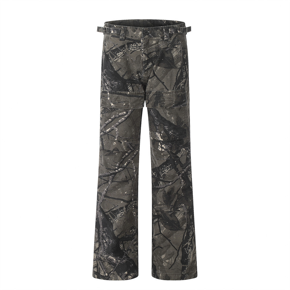 Straight Camouflage Branch Casual Trousers Men