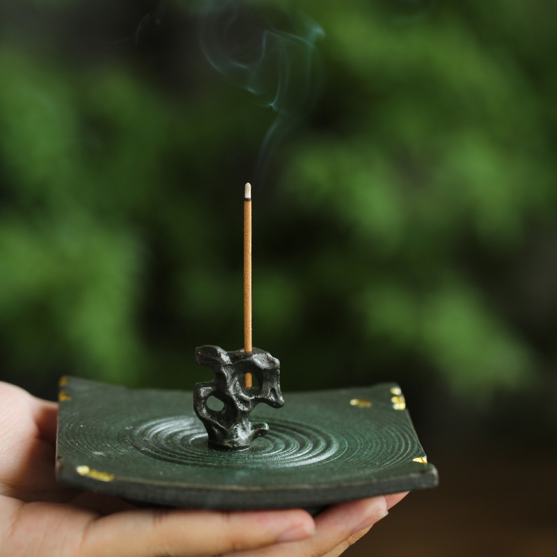 Taihu Lake Stone Incense Holder Ceramic Joss-stick Base Zen Burner