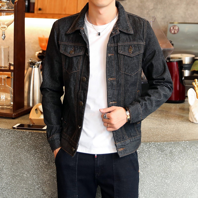Spring And Autumn Denim Jacket Male Couple Motorcycle