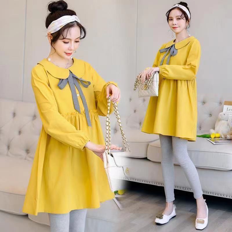 Pregnant Women's Long Sleeve Dress Trendy Mom Personality