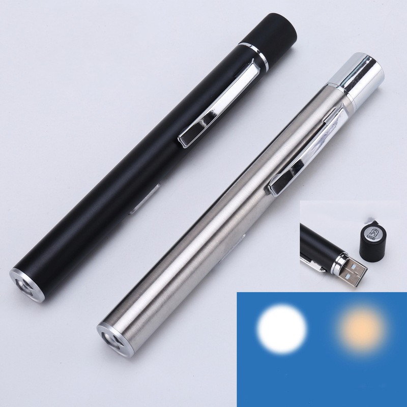LED Stainless Steel Rechargeable Flashlight