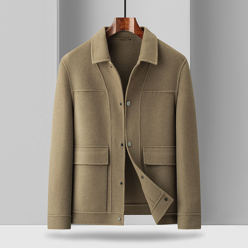 Woolen Coat Male Plus Size Turn-down Collar