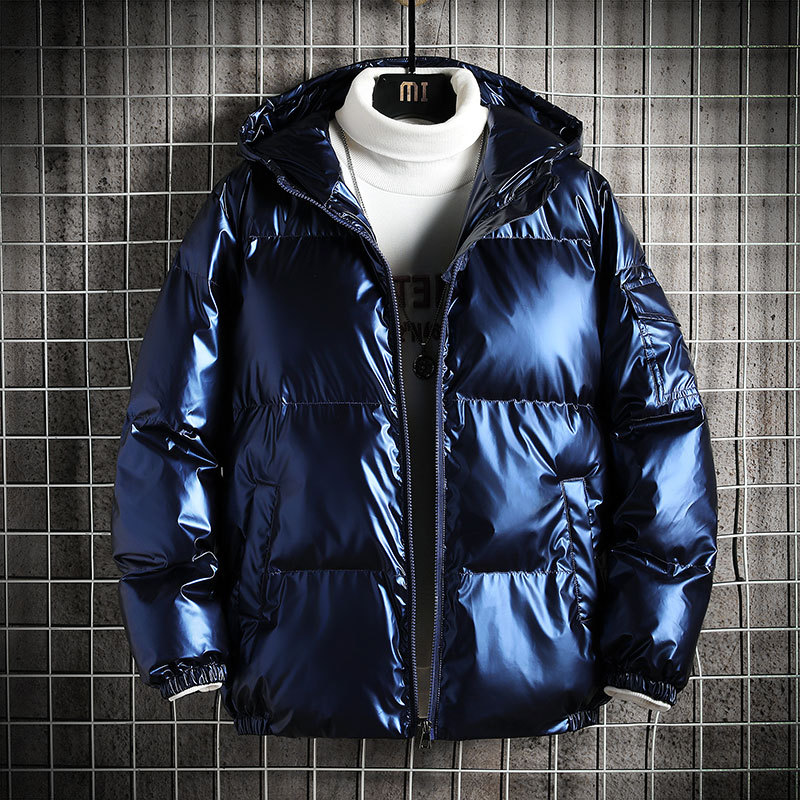 Thickened Shiny Hooded Cotton Jacket