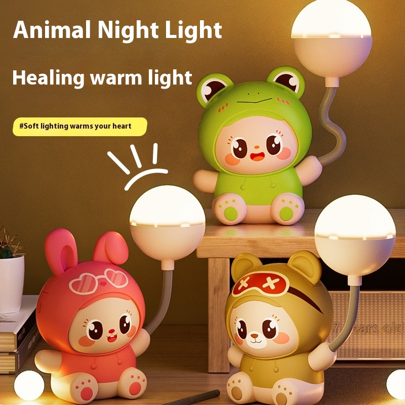 Cartoon Cute Pet Table Lamp Folding USB Charging Bedroom Bedside