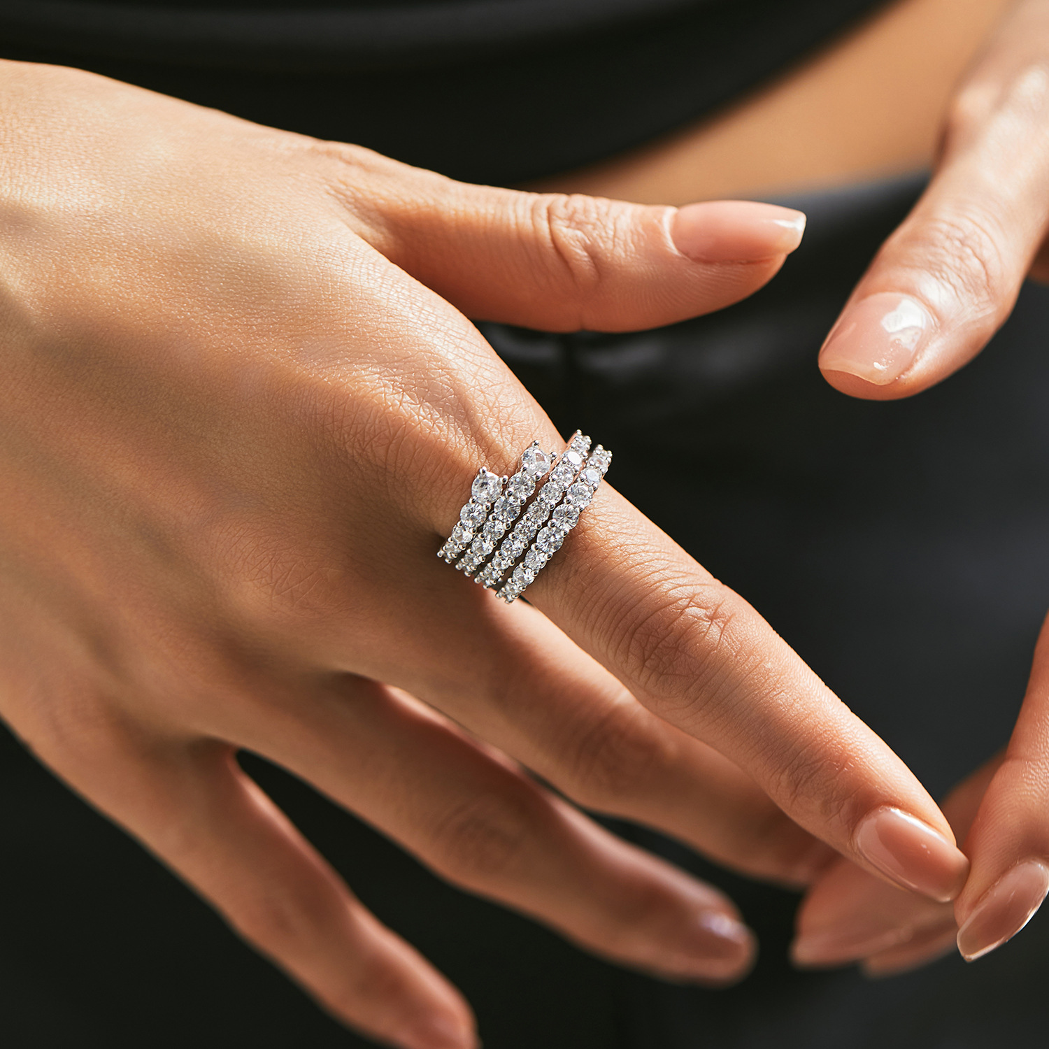 Trendy High-end Sense Temperamental Minority Design S925 Silver Ring