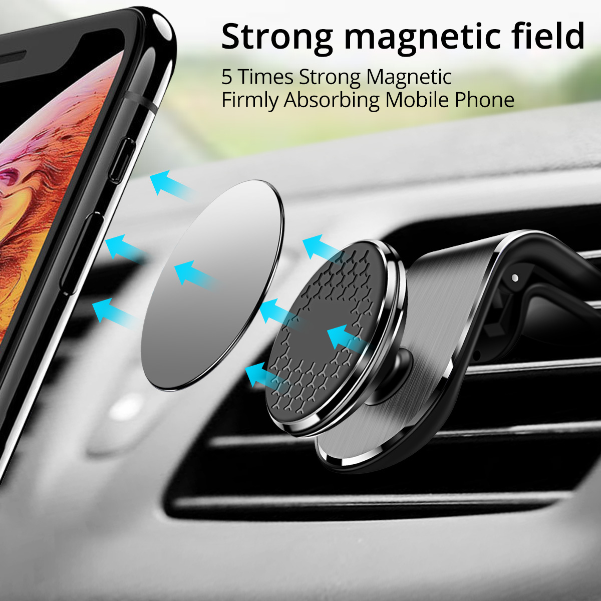 Magnetic Car Phone Holder Air Vent Magnet Mount Smartphone Rotation
